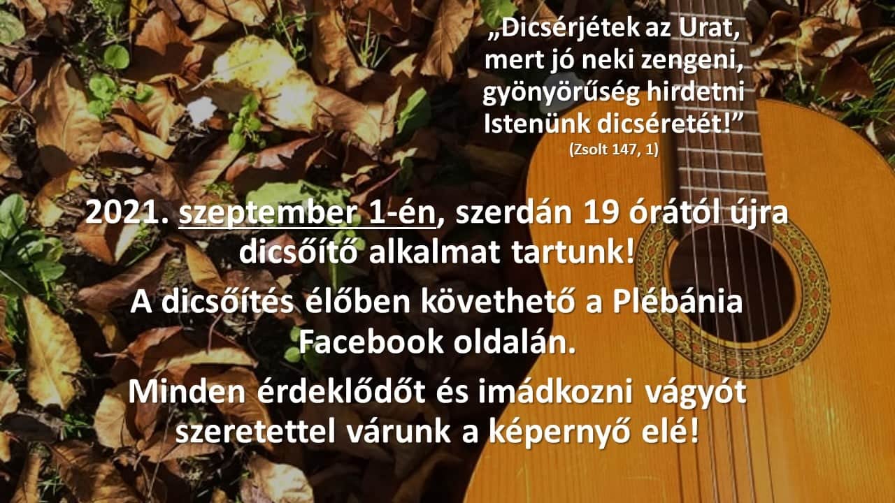 dicsőítés 2021.szeptember 1.